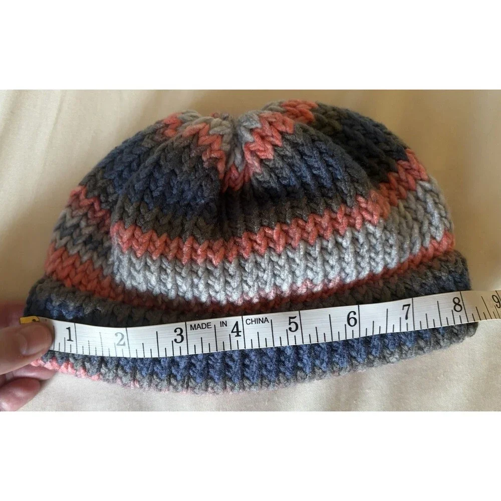 Handmade Chunky Knit Beanie Hat Slouchy Winter Cap Black Gray Pink For Infant